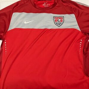 Nike Red and Gray USA Soccer Training Jersey
